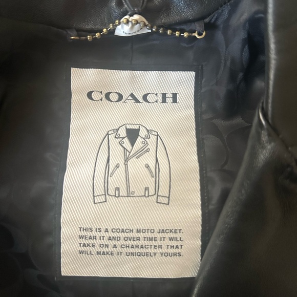Coach Black Moto Zipper Biker Jacket Leather - Picture 9 of 16
